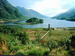 Monument at the head of Loch Shiel to the 1745 rising, led by Bonnie Prince Charlie